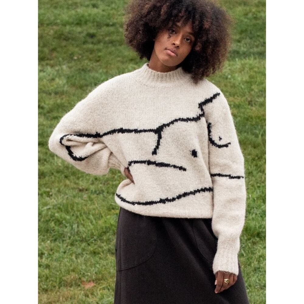 Paloma Wool Palmira Wool Blend Quite Luxury Knit Crewneck Sweater Medium